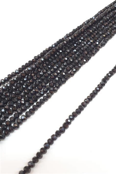 Schwarze Kristall Perlen 4 Mm Ein Garn Glasperle Etsy