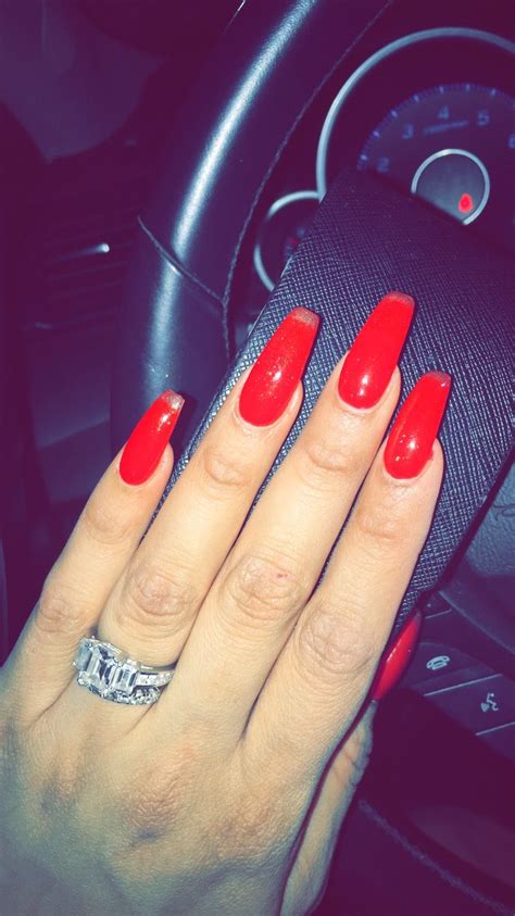 Red Hot Coffin Shape Nails Obsessed Coffin Shape Nails Dark