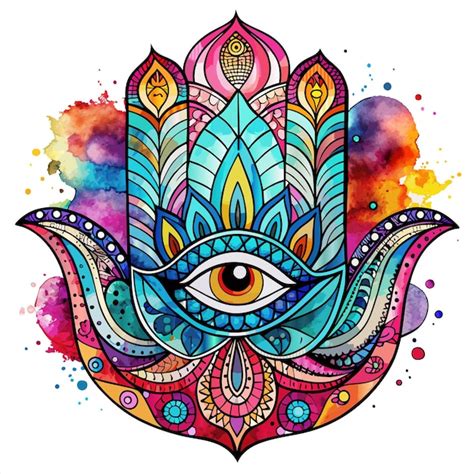 Premium Vector | A drawing of an eye with a colorful design on it