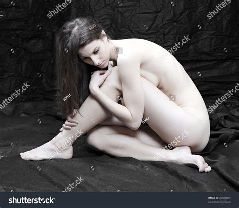 Naked Beautiful Woman Posing On Black Stock Photo Shutterstock