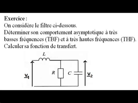 Exercice Corrig Filtre Passe Bas Du Second Ordre