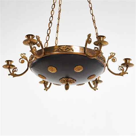 AMPEL Empire tal sex ljusarmar elektrifierad med tre ljuspunkter lackerad invändigt i