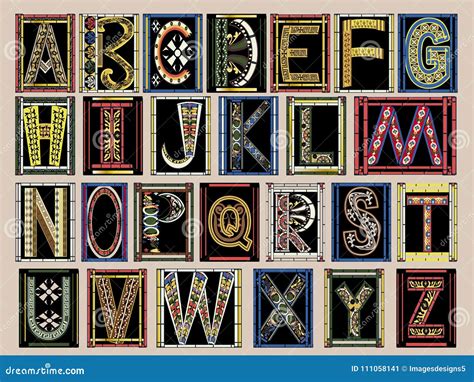 Illuminated Letters Alphabet