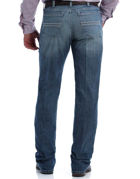 Cinch Mens Silver Label Stretch Mid Rise Slim Fit Straight Leg Jeans Medium Stonewash Langstons