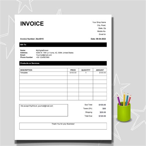 Blank Invoice Template Word