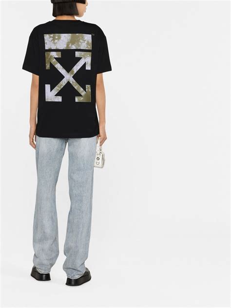 Off White Arrows Logo Cotton T Shirt Black Farfetch Uk