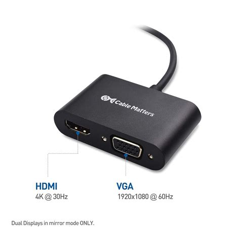 Cable Matters Adaptador Usb C A Hdmi Vga Para Surface Pro Macbook