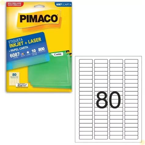 Etiqueta Pimaco 6087 Cartela 10 Folhas Original MercadoLivre