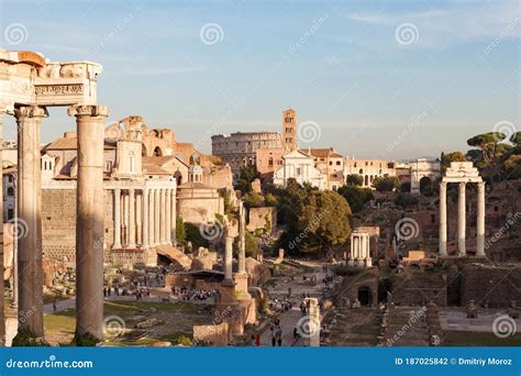 View Of Roman Forum From Capitoline Hill Stock Photo Image Of