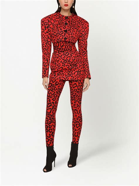 Dolce Gabbana Cropped Leopard Print Blazer Farfetch