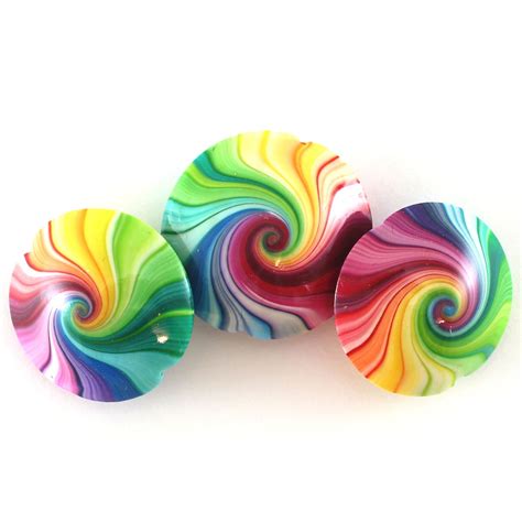 Colorful Swirl Lentil Beads Polymer Clay Ombre Beads In Etsy