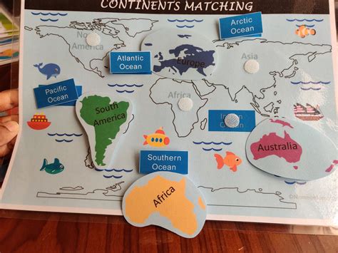 World Map, Continents, Continents and Oceans, Preschool Printable ...