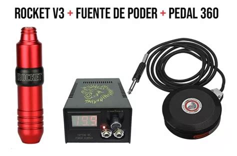 Kit Tattoo Pen Rocket V3 Fuente De Poder Y Pedal 360 Cuotas sin interés