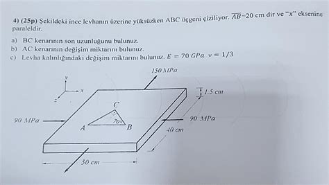 Solved Sekildeki Ince Levhan N Zerine Y Ks Zken Abc Chegg