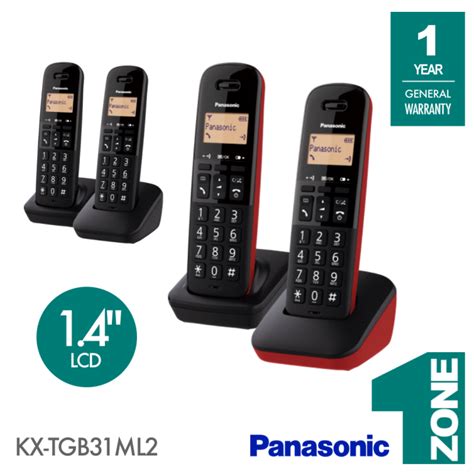 Panasonic Dual Handset Digital Dect Cordless Phone Model KX TGB31ML2