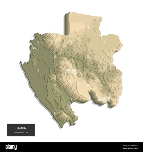 Mapa De Gabón Mapa Topográfico Digital En 3d De Alta Altitud