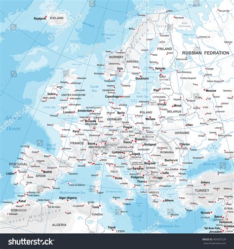 Europe Political Map With Major Cities