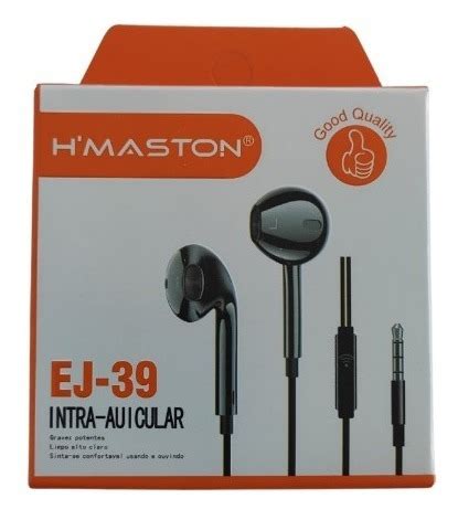 Fone De Ouvido Hmaston Ej 39 Intra Auricular C Microfone MercadoLivre