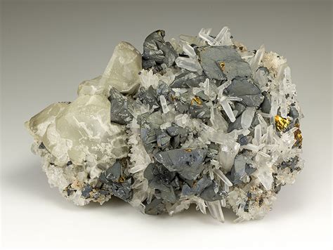 Chalcopyrite With Quartz Calcite Minerals For Sale