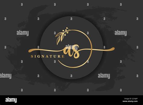 Golden Signature Logo For Initial LetterLetter As Handwriting Vector