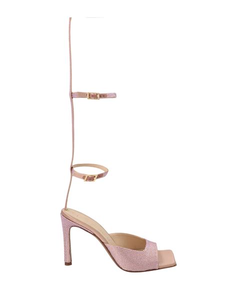 The Saddler X Caroline Vreeland Satin Nude Sandals Italist Always Like A Sale