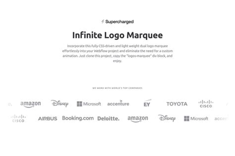 Infinite Logo Marquee Webflow