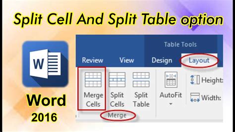 How To Split A Table And Cells In Ms Word L Merge And Split Cells In Word L Youtube