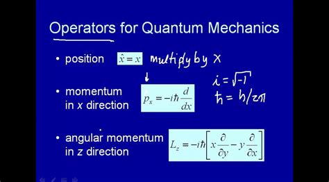 Operators For Quantum Mechanics Youtube