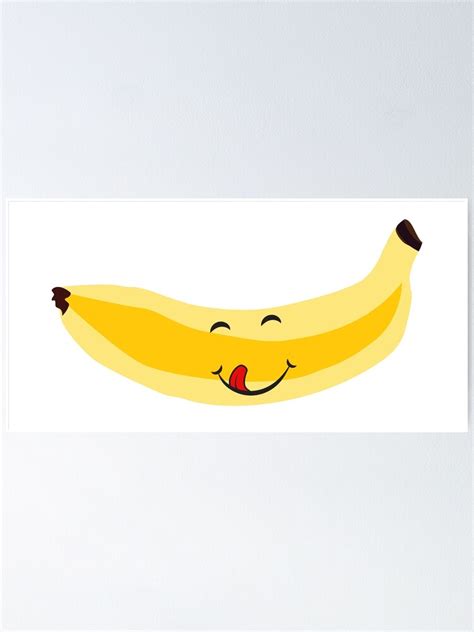 "Banana fruit with yummy face emoji emotion" Poster by viktorijareut ...