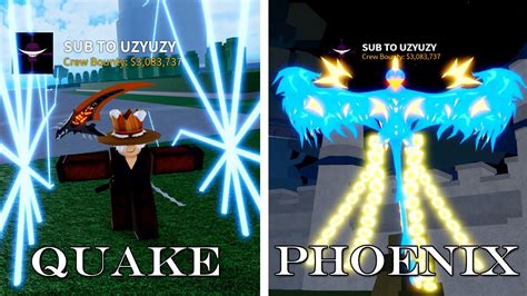 SHOWCASE PHOENIX V1 QUAKE REWORK V1 Blox Fruits YouTube