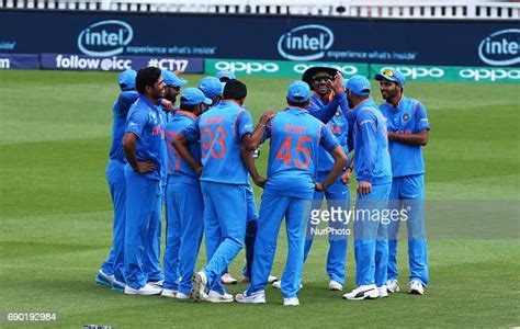 India Players During The Icc Champions Trophy Warm Up Match Between