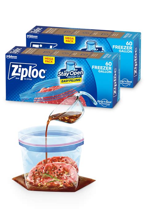 Snapklik Ziploc Gallon Food Storage Freezer Bags Stay Open Design