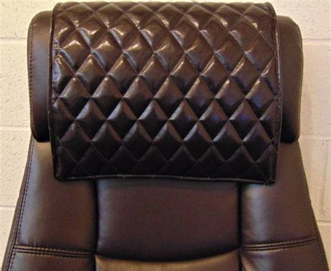 Padded Quilted Genuine Leather Recliner Headrest Cover Etsy