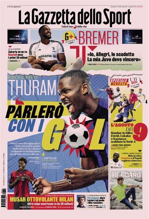 Capa La Gazzeta Dello Sport Julho Capasjornais Pt