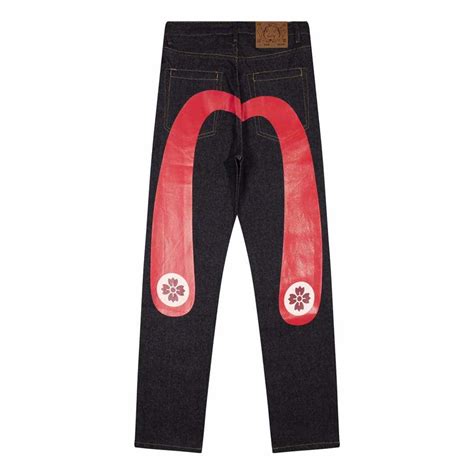 Evisu Black Red Logo Jeans