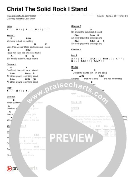 Christ The Solid Rock I Stand Chords PDF (Gateway Devotions / Levi ...