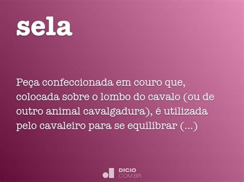 Significado Da Palavra Sela