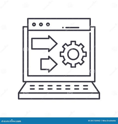 Systems Engineer Icon Linear Isolated Illustration Thin Line Vector