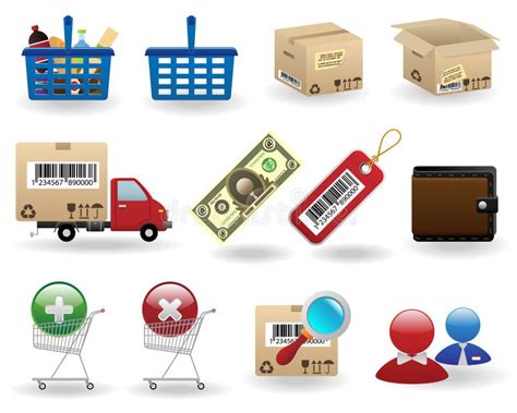 Iconos De Las Compras Fijados Ilustraci N Del Vector Ilustraci N De