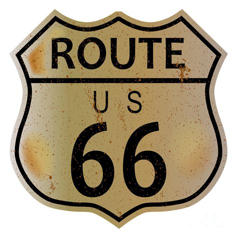 Old Route 66 Highway Sign Digital Art By Bigalbaloo Stock