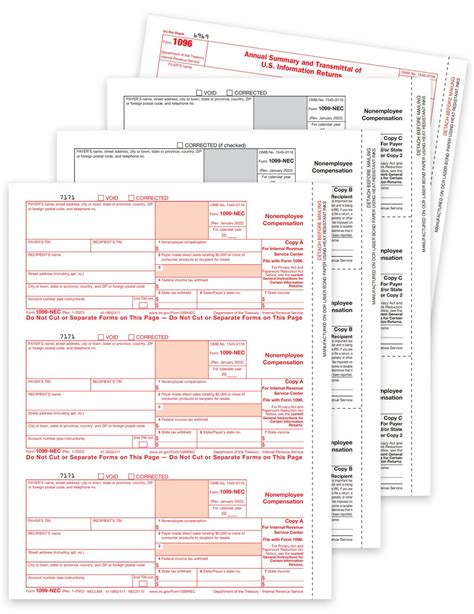 1099nec Forms Set Non Employee Compensation Discounttaxforms