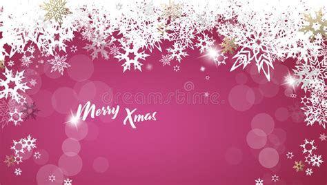 Christmas Pink Vector Background Illustration With Snowflakes And White