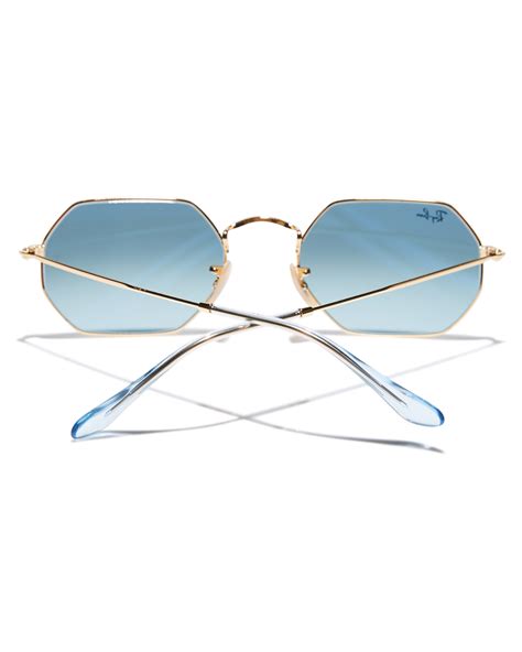 Ray Ban Octagonal Sunglasses Gold Blue Grey Surfstitch