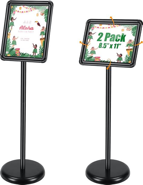 2 Pieces Adjustable Pedestal Sign Holder Stands Heavy Duty