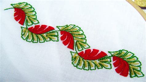 Hand Embroidery Decorative Border Line Design Youtube