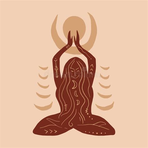 Woman Yoga Silhouette Meditation Lotus Pose Asana Vector Art Stock