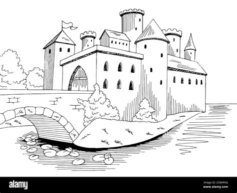 Medieval Castle Drawing Front View