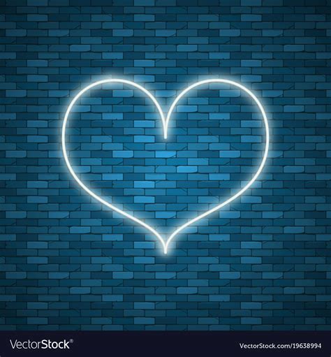 Bright heart retro blue neon sign Royalty Free Vector Image