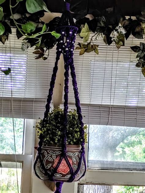 Handcrafted Birdcage Spiral Macrame Plant Hanger With Faux Etsy