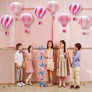 Amazon Rainbow Hanging Hot Air Balloon Paper Lanterns Set Party